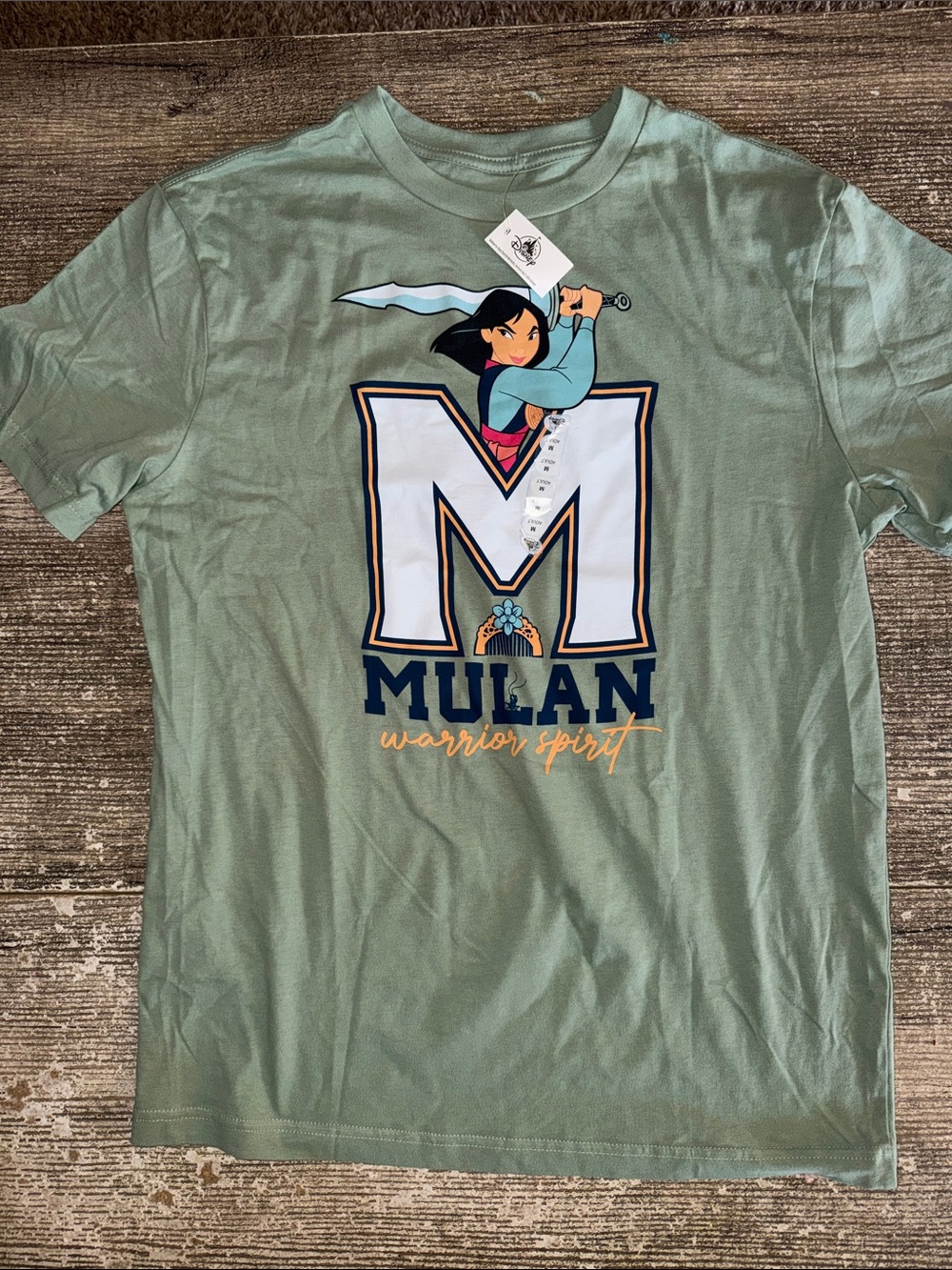 NWT Disney sage green Mulan graphic t-shirt